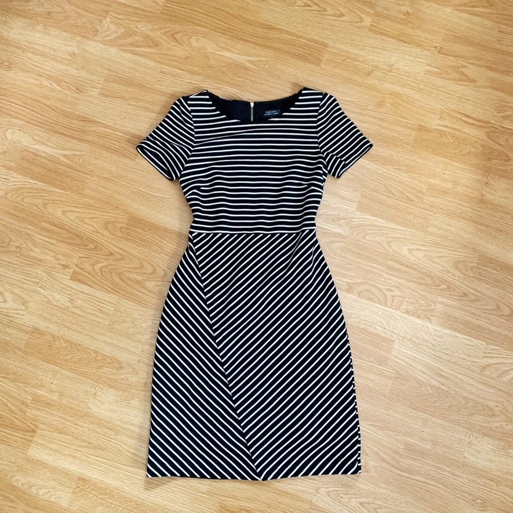Striped black and white Tahari dress